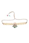 MINAKI_Green Kundan Misha Embellished Choker Set _Online_at_Aza_Fashions