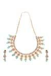 Shop_MINAKI_Green Kundan Gauri Emerald Polki Embellished Necklace Set _at_Aza_Fashions