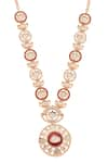 Buy_MINAKI_Red Kundan Daksha Polki Embellished Pendant Necklace Set _Online_at_Aza_Fashions