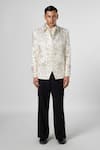 Buy_Line Out Line_Off White Cotton Twill Embroidery Crystal Urban Sprawl Jacket_at_Aza_Fashions