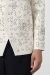 Line Out Line_Off White Cotton Twill Embroidery Crystal Urban Sprawl Jacket_at_Aza_Fashions