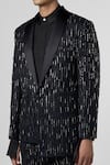 Buy_Line out line_Black Matka Cotton Embroidery Beads Nightlife Banger Blazer _Online_at_Aza_Fashions