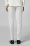 Buy_Line out line_Off White Cotton Twill Plain Straight Fit Pant _Online_at_Aza_Fashions