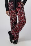 Line out line_Red Cotton Linen Print Stucco Pajama Pant _Online_at_Aza_Fashions