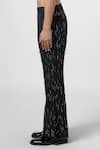 Buy_Line out line_Black Matka Cotton Embroidery Beads Urban Lustre Bell Bottom Pant _Online_at_Aza_Fashions