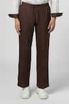 Line out line_Brown Matka Cotton Plain Pajama Pant _Online_at_Aza_Fashions