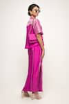 Buy_Sobariko_Pink Silk High Round Suri Brocade Box Pleat Top And Skirt Set _Online_at_Aza_Fashions