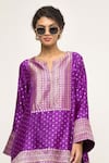 Sobariko_Purple Silk Notched Banarasi Brocade Kurta And Dhoti Pant Set _Online_at_Aza_Fashions