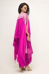 Shop_Sobariko_Pink Silk Woven Brocade Straight Neck Devi Panel Cape With Skirt _at_Aza_Fashions