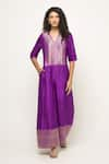 Buy_Sobariko_Purple Brocade Woven Geometric V Neck Sayra Bodice Jumpsuit _at_Aza_Fashions