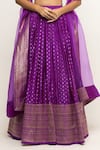 Sobariko_Purple Woven Butti Scoop Neck Pattern Lehenga And Blouse Set _Online_at_Aza_Fashions