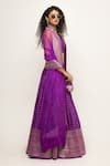 Shop_Sobariko_Purple Woven Butti Scoop Neck Pattern Lehenga And Blouse Set _Online_at_Aza_Fashions