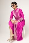 Shop_Sobariko_Pink Woven Butti Round Collar Pattern Jacket With Dhoti Pant _Online_at_Aza_Fashions