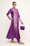 Shop_Sobariko_Purple Woven Butti Round Pattern Long Jacket With Dhoti Pant _at_Aza_Fashions