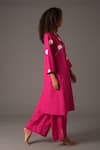 Buy_KHAT_Pink Poplin Cotton Printed Polka Dot Round Kurta And Flared Pant Set _Online_at_Aza_Fashions