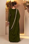 Shop_BAIDEHI_Green Kurta Chinon Georgette Embroidery Seuins Round Neck Floret Sharara Set _at_Aza_Fashions