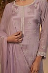 Shop_BAIDEHI_Pink Chinon Georgette Embroidery Sequin Pearl Floral Butti Kurta Sharara Set _Online_at_Aza_Fashions