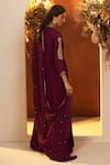 Shop_BAIDEHI_Purple Chinon Georgette Embroidered Sequin Band Zari Anarkali With Dupatta _at_Aza_Fashions