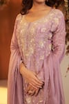 Shop_BAIDEHI_Purple Kurta Tissue Silk Embroidered Cutdana Round Sequin Sharara Set _Online_at_Aza_Fashions