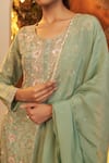 Shop_BAIDEHI_Green Kurta Tissue Silk Embroidered Cutdana Round Sharara Set _Online_at_Aza_Fashions