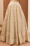 Shop_Neha Khullar_Ivory Banarasi Chanderi Woven Geometric Sweetheart Neck Pattern Lehenga Set _at_Aza_Fashions