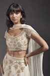 Buy_MAISOLOS_Ivory Blouse Net Hand Embroidered Floral Round Scattered Lehenga Set _Online_at_Aza_Fashions