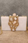 Buy Adwita Bags & Jewels White Stones Theos Carved Embellished Clutch Bag at Aza Fashions Buy_Adwita Bags & Jewels_White Stones Theos Carved Embellished Clutch Bag _at_Aza_Fashions
