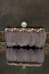 Buy_Adwita Bags & Jewels_Black Feather Kara And Crystal Embellished Clutch Bag _at_Aza_Fashions