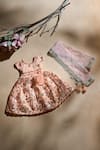 Buy_FAYON KIDS_Peach Embroidered Gota Anarkali With Dupatta _at_Aza_Fashions