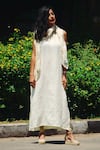 Buy_Jasmine Bains_Ivory Mulberry Silk Solid Maxi Dress _at_Aza_Fashions