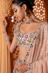 Enamour By Radha_Multi Color Upada Silk Embroidered Resham Scoop Floral Garden Print Lehenga Set _at_Aza_Fashions