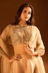 Shop_Samyukta Singhania_Off White Satin Organza Embroidered Sequin Round Blouse And Lehenga Set _Online_at_Aza_Fashions