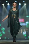 Buy_Archana Kochhar_Green Jacket Organza Embellished Abstract Jacket The Forest And Dhoti Pant Set _at_Aza_Fashions