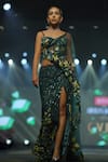 Buy_Archana Kochhar_Green Raw Silk Embellished Linear The Forest Slit Lehenga With Blouse _at_Aza_Fashions