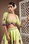 Ahi Clothing_Green Heavy Crepe Embroidered Zari Sweetheart Elephant Digital Print Lehenga Set _at_Aza_Fashions