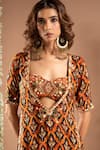 Ahi Clothing_Brown Heavy Crepe Embroidered Mirror Floral Jaal Print Cut-out Palazzo Set _at_Aza_Fashions