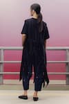 Shop_Kavya Singh Kundu_Black Handwoven Mulberry Silk And Cotton Embroidered Flash Fringed Overlay T-shirt _at_Aza_Fashions