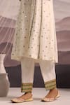 Buy_OMI_Off White Chanderi Embroidered Mirror Notched Rano Work Kurta Pant Set _Online_at_Aza_Fashions