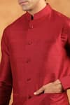 Buy_Raw & Rustic by Niti Bothra_Red 100% Raw Silk Plain Bundi 