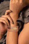 Shop_SUHANI PITTIE_Gold Plated Coin Embossed Bracelet _at_Aza_Fashions