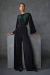 Buy_Namrata Joshipura_Black Jersey Embellished Bead Round Winter Garden Cut-out Jumpsuit _at_Aza_Fashions