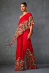 Buy_Namrata Joshipura_Red Georgette Embellished Bead One Shoulder Paisley Print Jumpsuit _at_Aza_Fashions