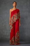 Namrata Joshipura_Red Georgette Embellished Bead One Shoulder Paisley Print Jumpsuit _Online_at_Aza_Fashions