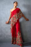 Namrata Joshipura_Red Georgette Embellished Bead One Shoulder Paisley Print Jumpsuit _at_Aza_Fashions