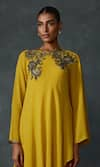 Buy_Namrata Joshipura_Yellow Georgette Embellished Bead Round Peizuli Asymmetric Tunic _Online_at_Aza_Fashions