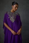 Buy_Namrata Joshipura_Purple Georgette Embellished Bead Round Peizuli Kaftan With Pant 