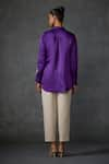 Shop_Namrata Joshipura_Purple Linen Satin Embroidered Beads Collar Moonwilt Shirt _at_Aza_Fashions