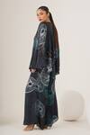 Buy_LABEL SHRISTI CHETANI_Blue Natural Crepe Print Abstract Collared Neck Boxy Top And Pant Set _Online_at_Aza_Fashions