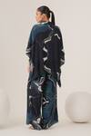 Shop_LABEL SHRISTI CHETANI_Blue Natural Crepe Print Abstract Swirl Collared Neck Top With Pant _at_Aza_Fashions