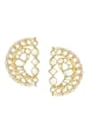 Shop_MAISARA JEWELRY_Gold Plated Kundan Peacock Earrings _at_Aza_Fashions